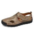 Damen Atmungsaktive Leder-Sandalen mit verstellbarem Klettverschluss R&B