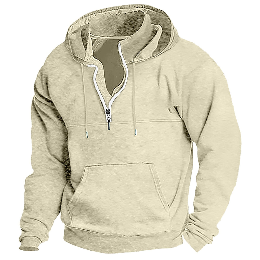 Herren bequemer Kapuzenpullover mit durchgehendem Reißverschluss R&B