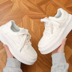 Damen Modische Sneakers mit dicker Sohle und atmungsaktiver Oberflächenstruktur R&B