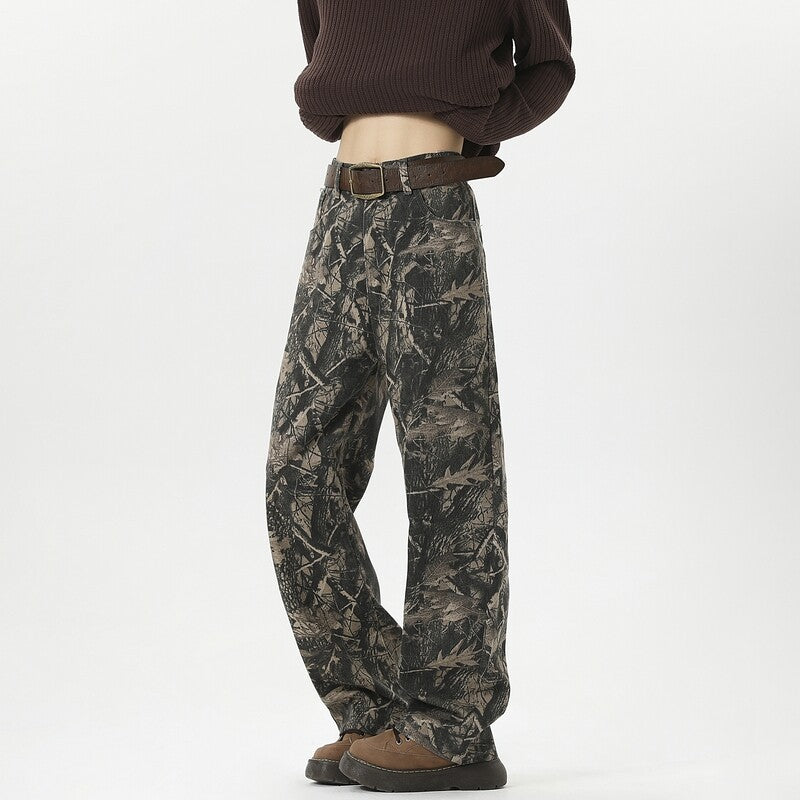 Damen Weitgeschnittene Cargohose mit geschmackvollem Camouflage-Muster R&B