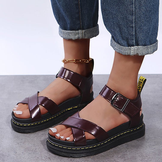 Damen Riemensandalen mit ergonomischem Fußbett und verstellbarem Schnallenverschluss R&B
