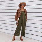Frauen Freizeit Weiterbeinig Jumpsuit R&B