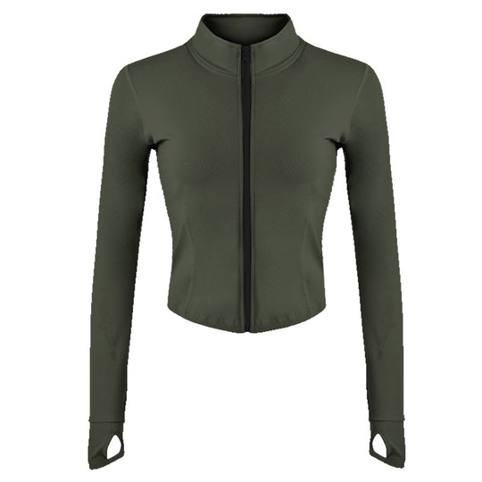 Damen Sportliche Zip-Jacke mit schmalem Schnitt und Daumenlöchern R&B
