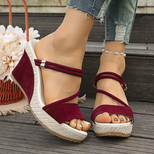 Damen Wedge-Sandaletten mit modischem Riemendesign und komfortabler Fußbettung R&B