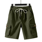 Herren nan Cord-Cargo-Shorts mit elastischem Tunnelzugbund, aufgesetzten Cargotaschen und weichem Baumwollmix R&B
