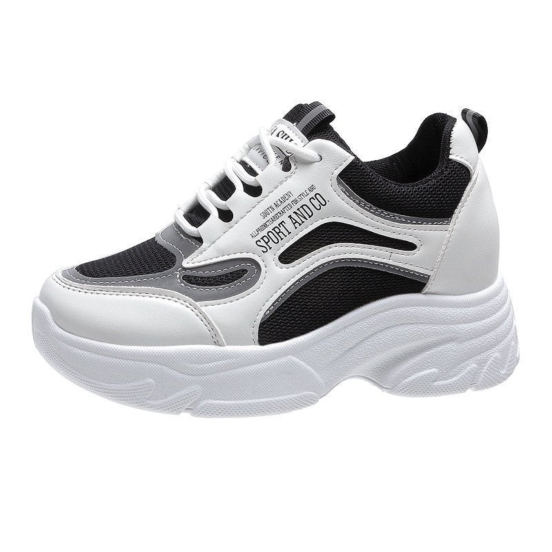 Damen Sportliche Sneakers mit hoher Sohle und atmungsaktiver Mesh-Oberfläche R&B