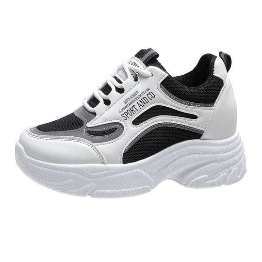 Damen Sportliche Sneakers mit hoher Sohle und atmungsaktiver Mesh-Oberfläche R&B