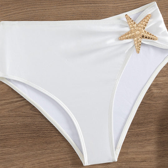 Damen Hochtaillierter Bikini mit eleganten Muschelverzierungen R&B