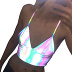 Damen cropped Bralette mit schimmerndem Effekt R&B
