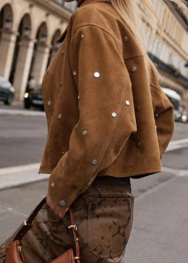 R&B | Wildleder Ge cropped Jacke