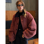 Damen Oversized Wolljacke mit eleganter Knopfverarbeitung R&B