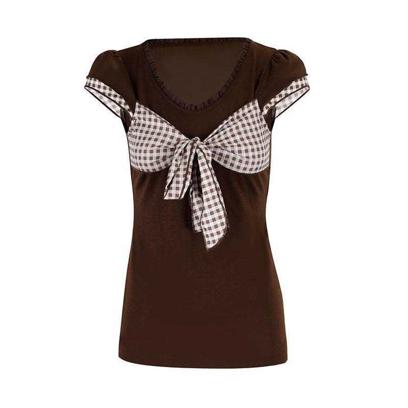 Damen Bluse mit Knoten-Design und Rüschendetails R&B