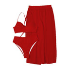 Damen Bikini-Set mit hochgeschnittenem Höschen und luftiger Wickelrock R&B