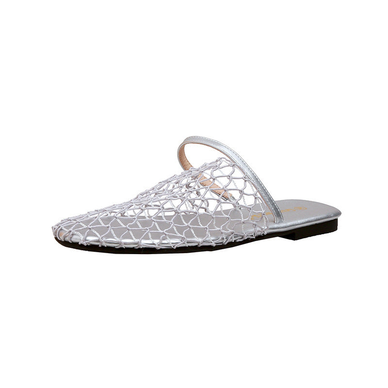 Damen offene Mules mit netzartigem Design und komfortablem Fußbett R&B