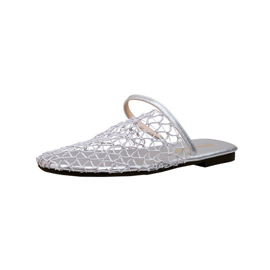 Damen offene Mules mit netzartigem Design und komfortablem Fußbett R&B