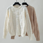 Damen Strickpullover mit modischem Karomuster und lässigem Schnitt R&B