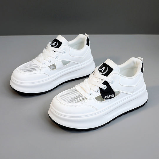 Damen sportliche Sneakers mit atmungsaktiver Mesh-Oberfläche und gepolsterter Sohle R&B