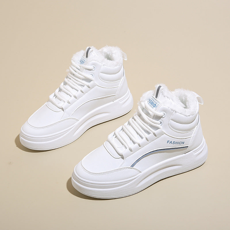Damen High-Top Sneakers mit warm gefüttertem Kragen und rutschfester Sohle R&B