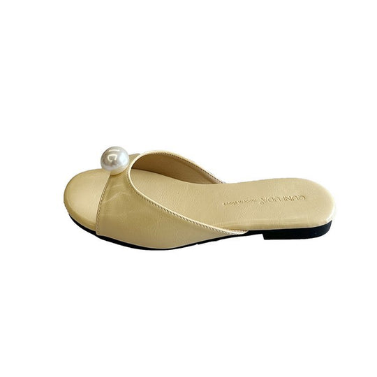 Damen elegante Mules mit Perlenakzent R&B