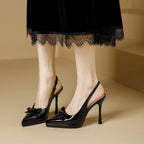 Damen elegante Slingback-Pumps mit dekorativem Schleifendetail