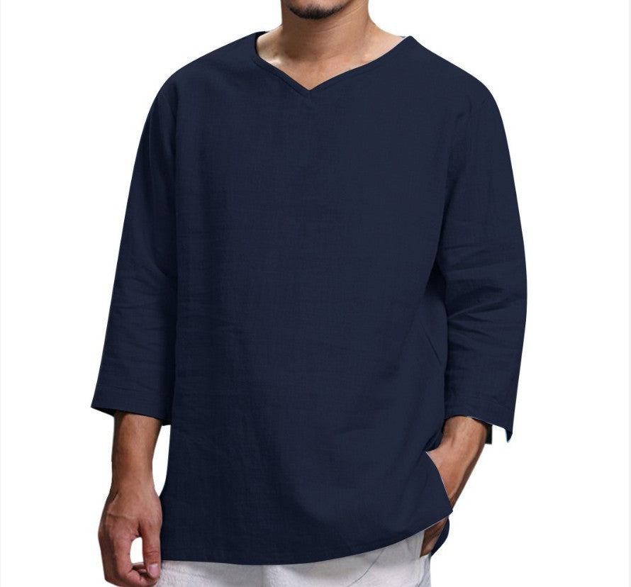 Herren Leichte Leinenbluse R&B