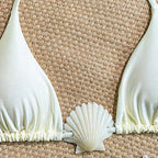 Damen Triangel-Bikini mit muschelförmigem Akzent