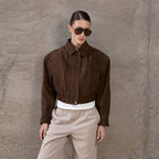 Damen Snacklederjacke mit lässigem Schnitt R&B