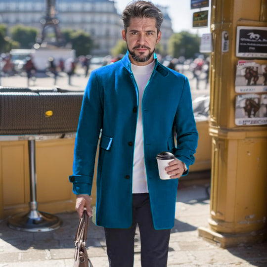 Herren modischer Freizeitmantel mit praktischen Taschen und elegantem Schnitt R&B