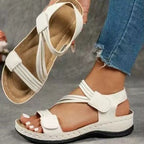 Damen Sandalen mit verstellbaren Riemen und ergonomischem Fußbett R&B