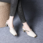 Damen Sling-Pumps mit geometrischem Blockabsatz und modischem Riemchen R&B