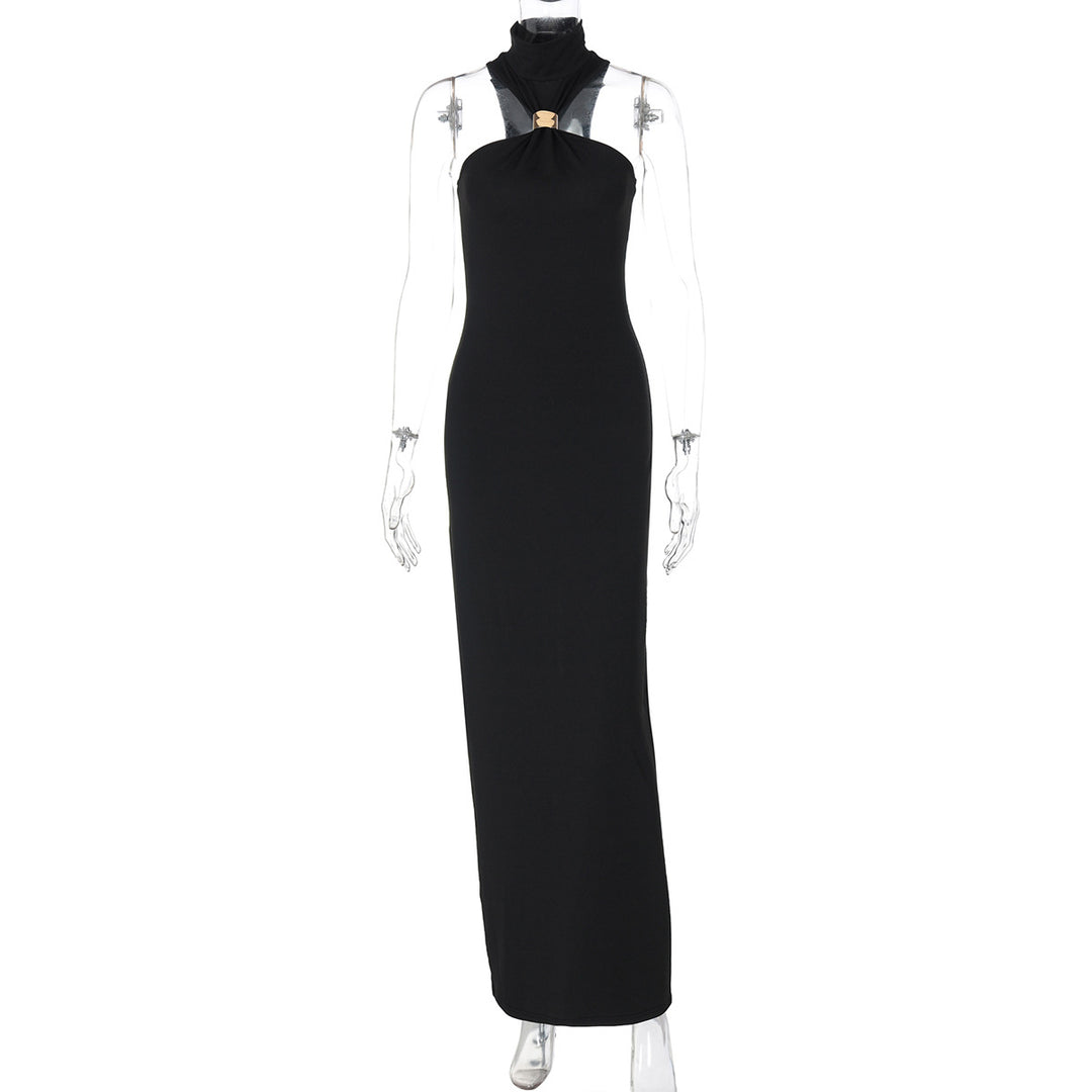 Damen Bodenlanges Abendkleid mit elegantem Halterneck R&B