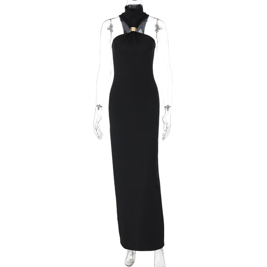 Damen Bodenlanges Abendkleid mit elegantem Halterneck R&B