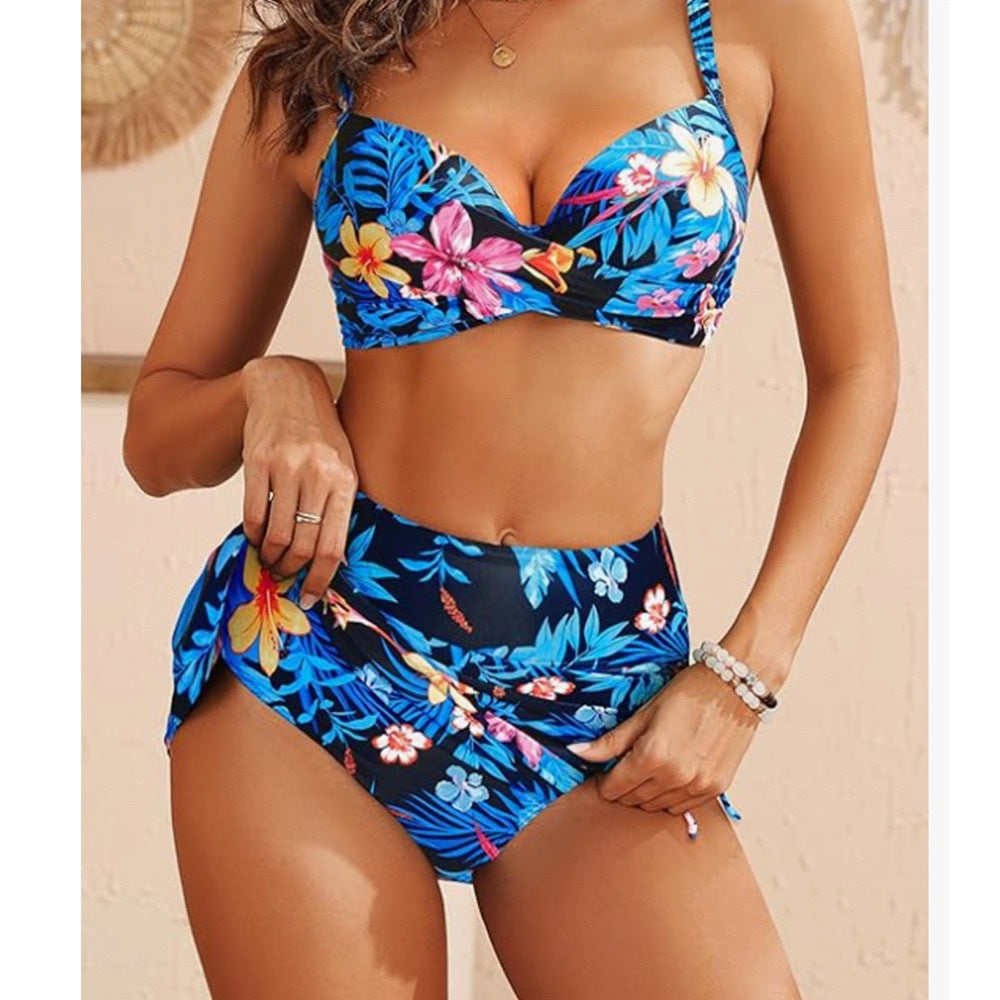 Damen Bikini-Set mit verstellbaren Trägern und modischem Wickeldesign R&B
