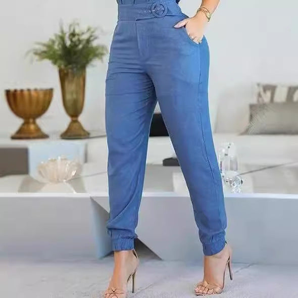 Damen lässiger Jumpsuit mit Rüschendetails und verstellbarem Taillengürtel R&B