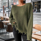 Damen Baumwollpullover mit lässigem Oversized-Schnitt R&B