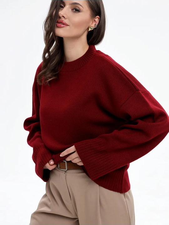 Damen Bequemer Pullover mit Oversized-Schnitt und breiten Ärmeln R&B