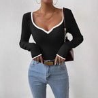 Damen figurbetontes Langarmoberteil R&B
