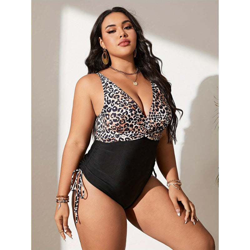 Damen Einteiler Badeanzug mit animalischem Print und figurformendem Design R&B