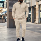 Herren Sportlicher Strickanzug mit Stehkragen und Reißverschluss R&B
