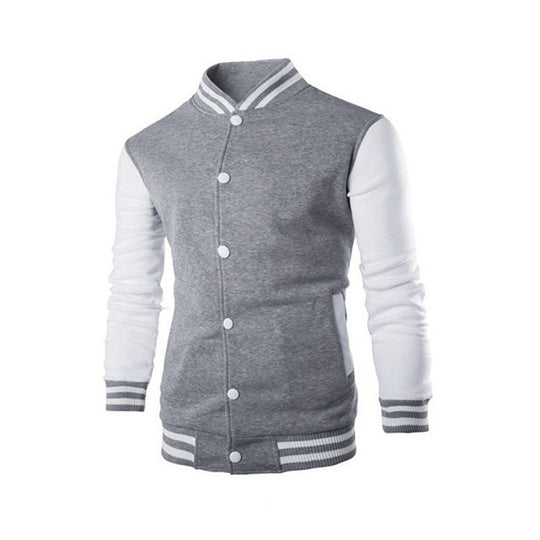 Herren Sportliche Collegejacke mit kontrastierenden Ärmeln und komfortablem Schnitt R&B