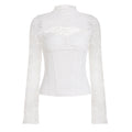 Damen Spitzenbluse mit schickem Halsteil und raffinierter Passform R&B