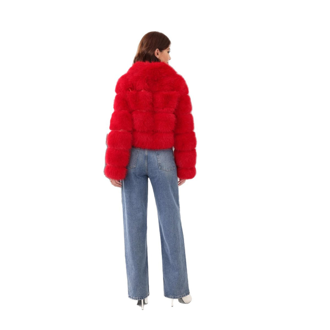 Damen Modischer Kunstpelz-Winterjacke R&B