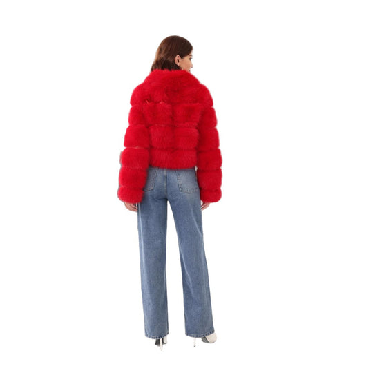 Damen Modischer Kunstpelz-Winterjacke R&B