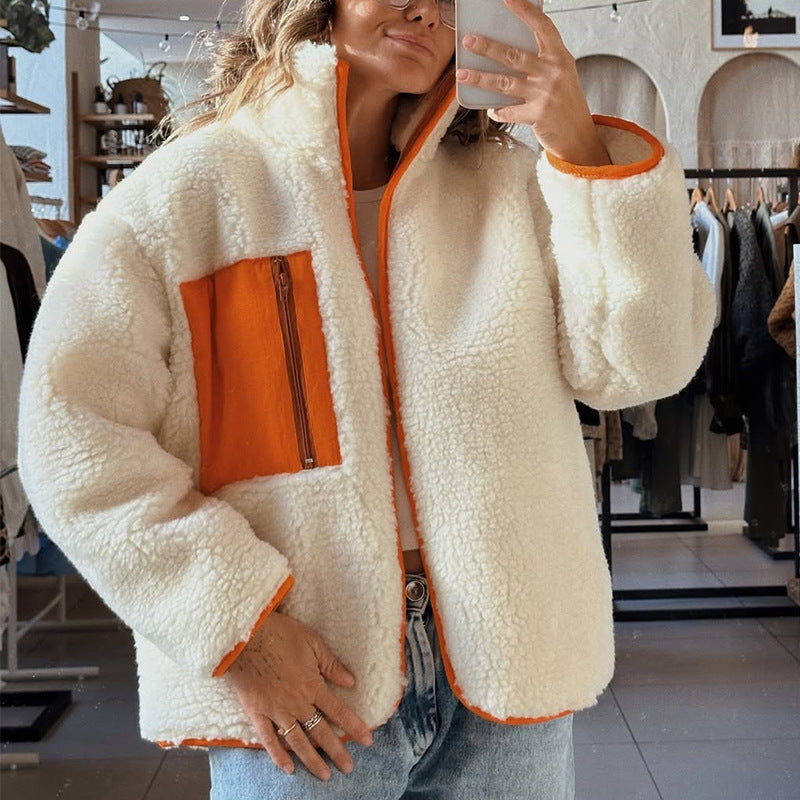 Damen Fleecejacke mit hohem Kragen und praktischem Reißverschluss R&B