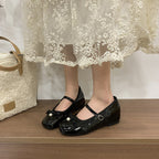 Damen Ballerinas mit modischer Schleife und perlenverziertem Riemen R&B