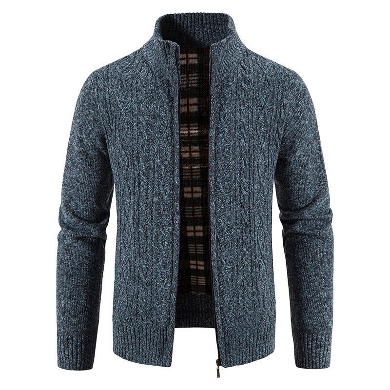 Herren Strickjacke mit hochschließendem Kragen und strukturiertem Design R&B