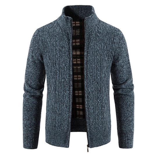 Herren Strickjacke mit hochschließendem Kragen und strukturiertem Design R&B