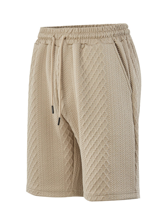 Herren nan strukturierte Lounge-Shorts mit Elastikbund Tunnelzug und seitlichen Eingrifftaschen R&B