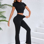 Damen Sportliche Leggings mit modischem Oberteil und innovativem Schnitt R&B