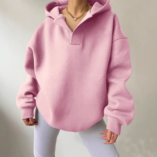 Damen Oversized Kapuzenpullover mit einzigartigem Kragen R&B